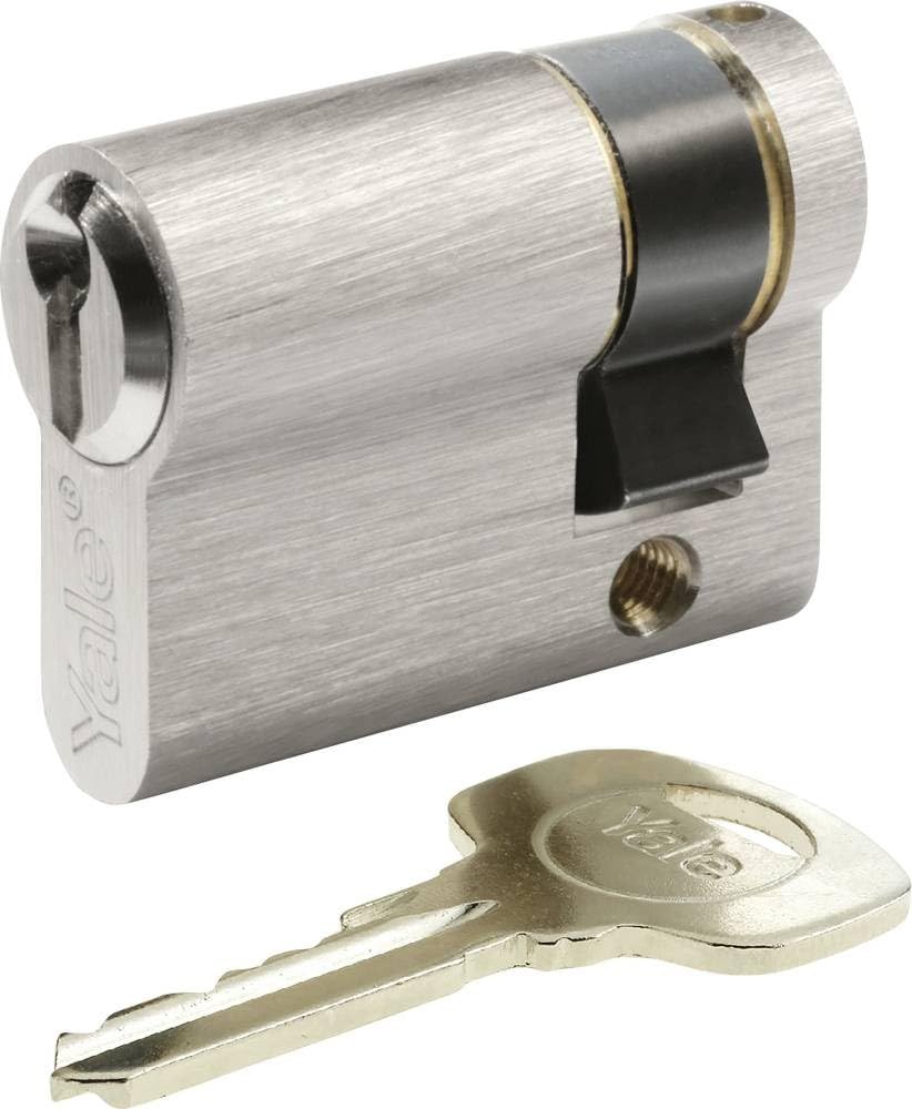 Yale 250 Series Euro Profile Cylinder - Half - 30 - Nickel Plated - Blister Quantity 1