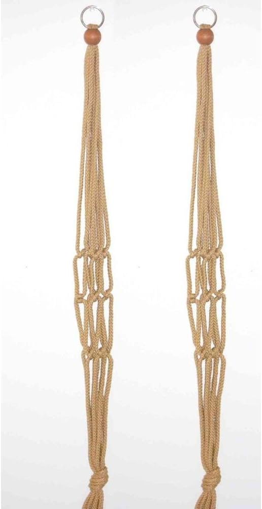 Primitive Planters 36 in. Jute Macrame Plant Hangers (Pack of 4)
