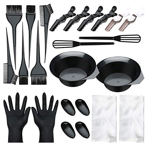 Corrines Hair Dye Care Coloring Kit,Hair Color Mixing Brush Bowls,Ear Cover,Mixing Spoon,Hair Clips, for DIY Salon Hair Dye Tools.