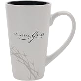Christian Art Gifts Large Ceramic Coffee Mug for Men & Women | Amazing Grace, Crown of Thorns Design, Tall Microwave & Dishwa