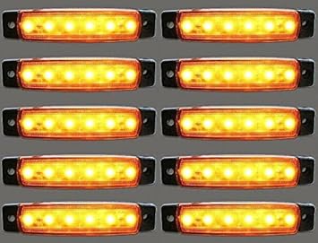 pack de 10 luces de senalizacion lateral 24 v para camion trailer autobus color ambar