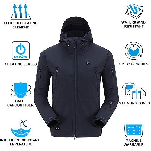 DEWBU Heated Jacket Outdoor Soft Shell Heating Clothing with 7.4V Battery Pack - Thumbnail 2