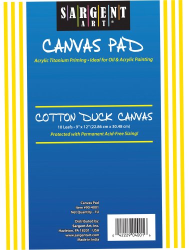 Sargent Art 90-4001 9x12-Inch Canvas Pad, 100% Cotton
