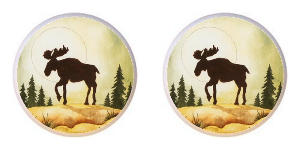 Amazon Com Set Of 2 Knobs Moose On The Loose Deer Elk