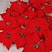 VORCOOL 50PCS Artificial Poinsettia Floral Heads Christmas Tree Decorations Xmas Home Front Door Wreath Table Centerpieces Arrangements Fake Hanging Vine Swag Decorative