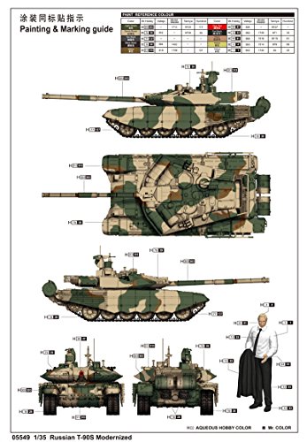 Trumpeter 05549 Russian T-90S Modernized Battle Tank 1/35 Scale Model Kit