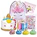 LittleBoo Unicorn Gift Set - Unicorn Squishy, Unicorn Slime, Unicorn Drawstring Backpack, Unicorn Card - Unicorn Gifts for Girls (Cream Cake Unicorn Squishy)