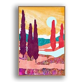 Framed Canvas Home Artwork Decoration Nordic Style Scenery Canvas Wall Art for Living Room, Bedroom - 16x24 inches