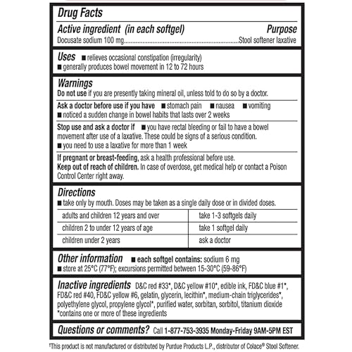 KIRKLAND Signature Stool Softener 100 mg, 400 Softgels