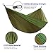 Unigear Double Camping Hammock, Portable Parachute Nylon Hammock with Tree Straps for Backpacking, Camping, Hiking, Travel, Beach and Yard (Oliver Green/Army Green, 320cm x 200cm)