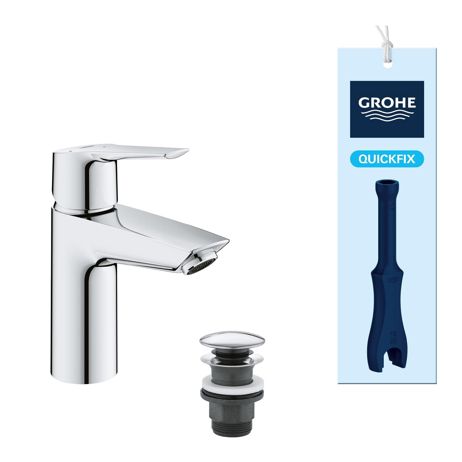 GROHE Start 23551002 Single-Lever Washbasin Mixer S-Size Energy-Saving Function Cold Middle Position Chrome — image 1