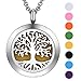 BOUTIQUELOVIN Life Tree Oil Diffuser Necklace, Stainless Steel Locket Pendant with 20