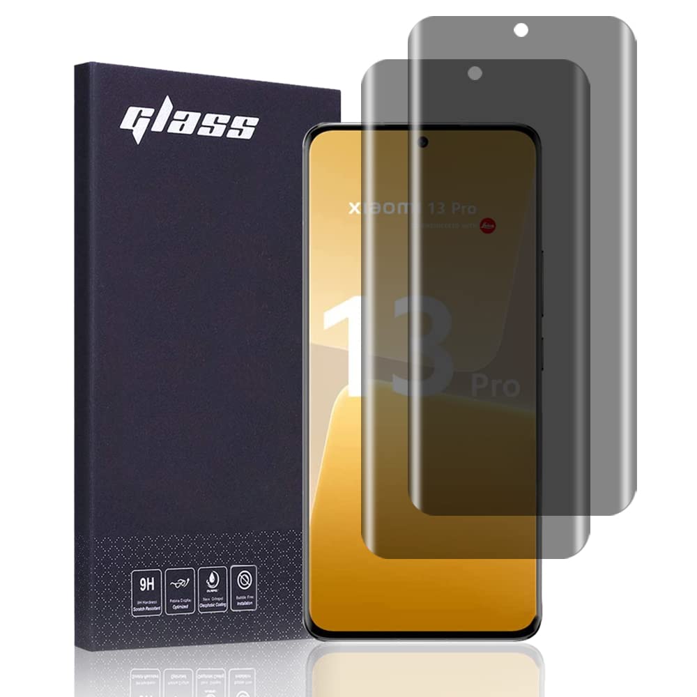 FiiMoo Privacy Screen Protector for Xiaomi 13 Pro/Xiaomi 13 Ultra, Anti Spy Screen, Privacy Protector Film [2 Pack] [Fingerprint Recognition] [Case Friendly] [Full Coverage], Anti-Spy TPU Soft Film