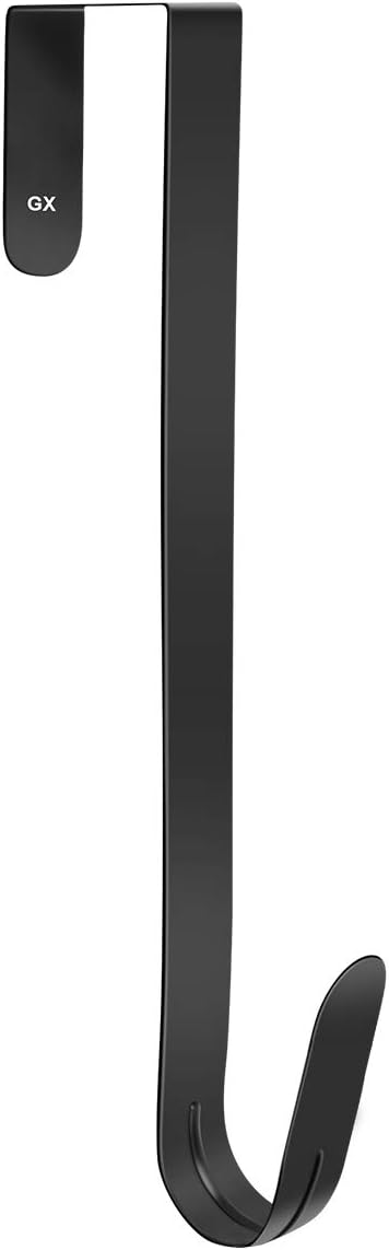 GameXcel 15" Wreath Hanger for Front Door - Large Wreath Metal Hook for Christmas Wreath Over The Door Hanger Black: Home & Kitchen