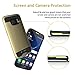 Slimtech TPU Slim Dual Layer Metallic Brush Back Plate Cushioned Case for Samsung Galaxy S7 Edge - Gold