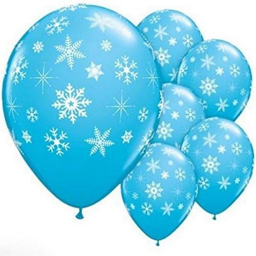 12 Inch Pack of 20 pcs Reusable Snowflakes Balloon for Wedding Birthday Party Festival Event Decorations (Blue)