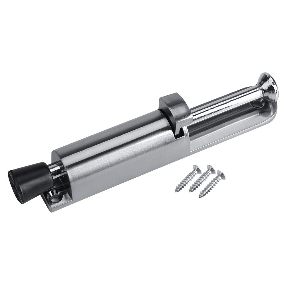 Hyuduo Zinc Alloy Door Closer for UPVC Doors Soft Close Telescopic Door Retainer with Rubber Foot, Step-On Door Stopper & Hardware Buffer Fitting (Silver)