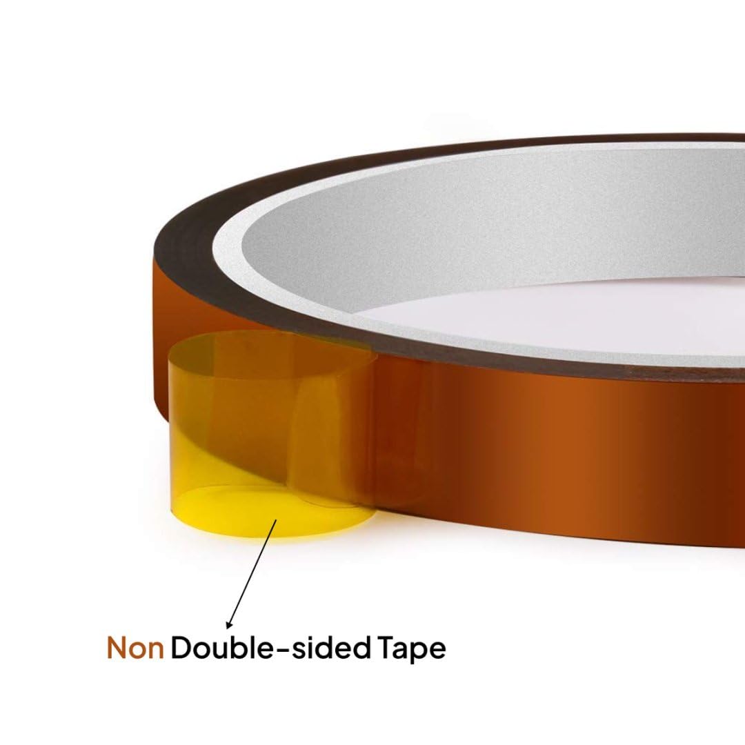 ELEGOO High Temp Tape, 4 Pack Polyimide High Temperature Resistant Tape Multi-Sized Value Bundle 1/8’’, 1/4’’, 1/2’’, 1’’ with Silicone Adhesive for Masking, Soldering etc.