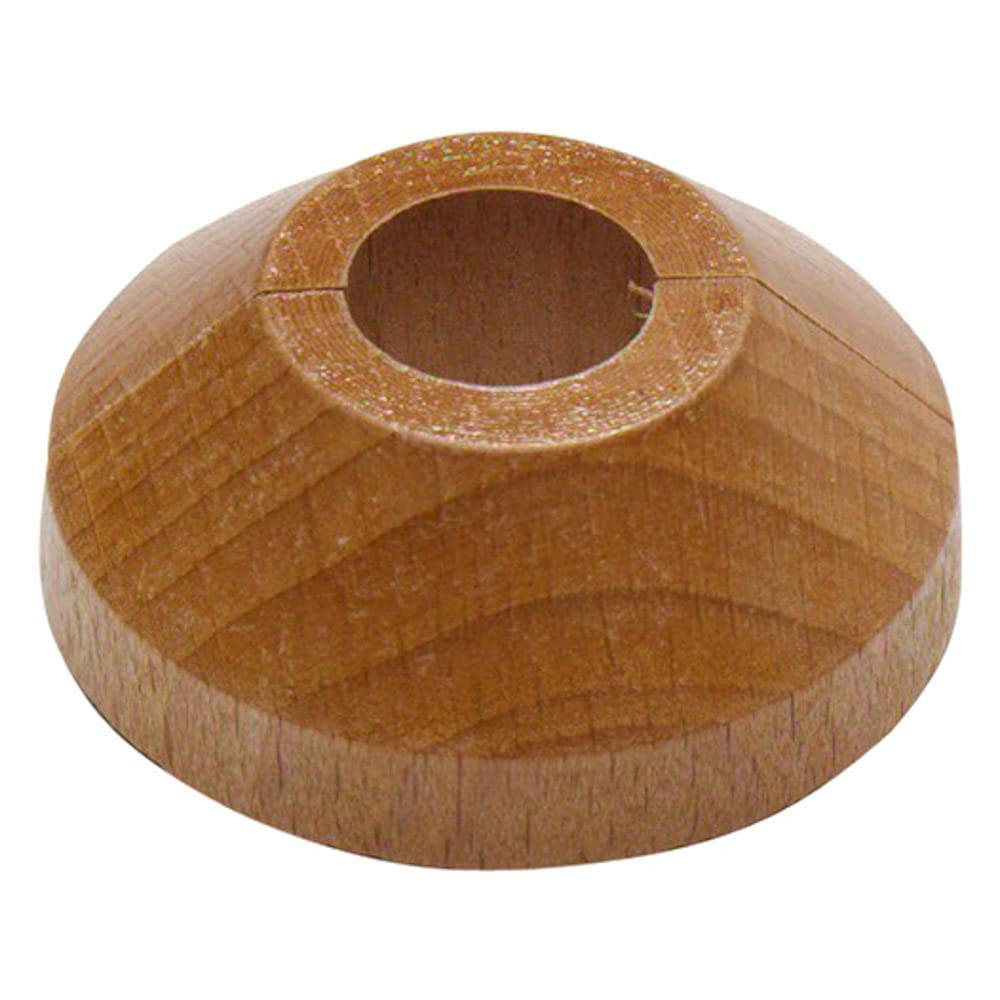 Merriway BH01942 (2 Pcs) Wooden Radiator Pipe Rose, Beech For 15mm Pipes - Pack of 2 Pieces