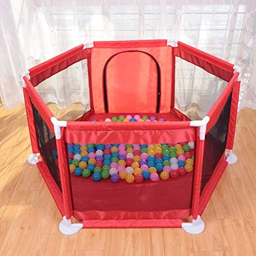 Rabbfay Children's Playpen Baby Playpen Hexagonal Infant Play Playpen Safety Compact Strong Durable Play Area Toys Washable Ocean Ball Pool Suitable for Babies Infant Safe Crawling