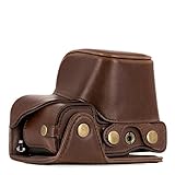 MegaGear "Ever Ready" Leather Camera Case - Easy to Install, Tripod and Peripheral Friendly Accessory - Compatible with Sony Alpha A6000, A6300 (Dark Brown)