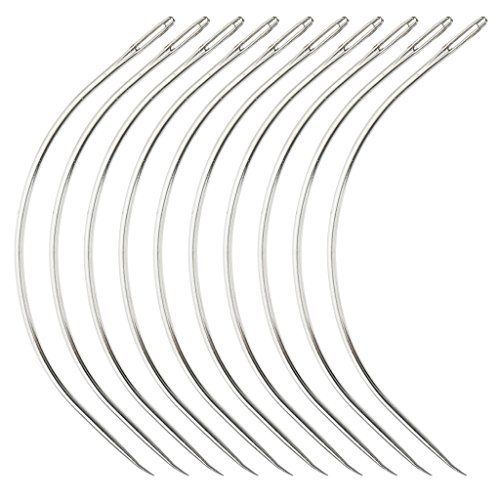 Dovewill 12PCS Silver Hair Extension Curved Weaving Needle for Making Lace Wig Hair Accessories Tools