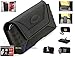 Rugged QX XX-Large Heavy Duty Horizontal/Vertical Black Holster Pouch W/Detachable Swivel Quad Lock Metal Steel Belt Clip for Kyocera Brigadier Verizon