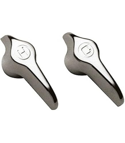 LASCO HL-33 Chrome Plated Lever Handle For Chicago Faucets – Hot & Cold ID Rings, 2-Piece Set