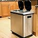 iTouchless 16 Gallon Touchless Sensor Kitchen Trash Can and Recycle Bin with Wheels, 60 Liter Stainless Steel Dual-Compartment (2 x 8 Gallon) Combo Recycling and Garbage Trashcan
