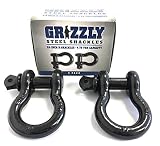 D Ring Shackles, 3/4 Inch, Black, 2 Pack - Heavy Duty Forged Steel with 4.75 Ton Capacity - Ideal for Jeeps, ATV's, Trucks to use with Recovery,Towing, Snatch Straps,Snatch Block,Tree Savers
