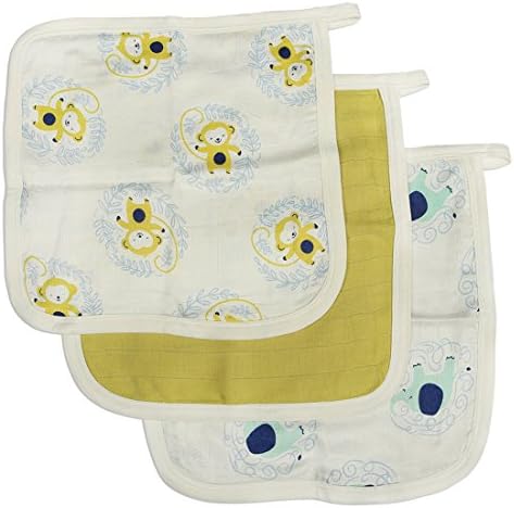 Silkberry Baby Bamboo Muslin Washcloth Set 3 Pack