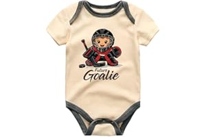 Future Hockey Goalie Baby Boy Girl Bodysuit Ice Rink Sports Infant Outfit Newborn Hockey Fan Romper