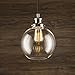 Linea di Liara Primo Large Chrome Glass Globe Pendant Light Fixture Farmhouse Pendant Lighting for Kitchen Island Mid Century Modern Ceiling Light Clear Glass Shade, UL Listed