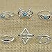 VWH 6pcs Vintage Arrow Moon Turquoise Midi Finger Knuckle Rings Set