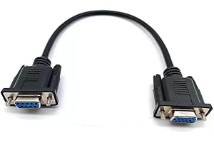 GXMRHWY DB9 Female to VGA Female 15Pin Three-Row Signal Transmission Cable, VGA to DB9 Serial RS232 Data Cable for Mutual Tra