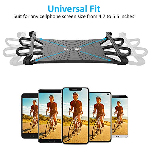 Bike Phone Mount, Pobon One Key Attach/Detach 360° Rotate Bicycle Rack Phone Holder & Motorcycle Handlebar Cradle for iPhone Xs Max/XS/XR/X/8/7/6 Plus, Samsung Galaxy S9/S8 Plus Note 8/9, 4.7"-6.5"