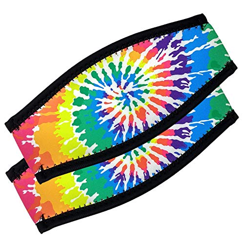 Flow Scuba Gear - Neoprene Cover for Dive and Snorkel Mask Strap (Tie-Dye 2-Pack)