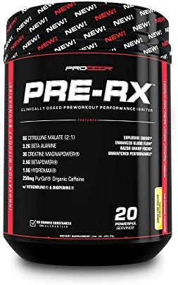 Pre Rx - #1 Fully Clinically Dosed, Scientifically Formulated Performance Pre Workout with 7 Trademarked/Patented Ingredients Naturally Flavored (Lemon Lime Chiller (20 Servings))