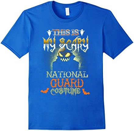 Mens This Is My Scary NATIONAL GUARD Costume Halloween Shirt XL Royal Blue