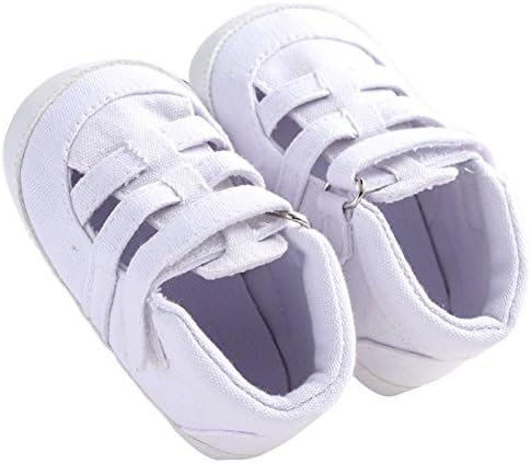 WAZZIT Unisex Baby Prewalker Summer Canvas Soft Sole Non-slip Baby Shoes White