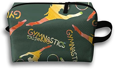 Gymnastics Rainbow Watercolor Women's Zipper Travel Cosmetic Hanging Shaving Kit Toiletry Pouch Bag