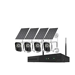 QDVOPHZA 10CH 5MP NVR Wireless Solar Panel Battery