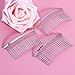 Pixnor 3pcs 7.8cm 20 Teeth Fancy DIY Metal Wire Hair Clip Combs Bridal Wedding Veil Combs (Silver)