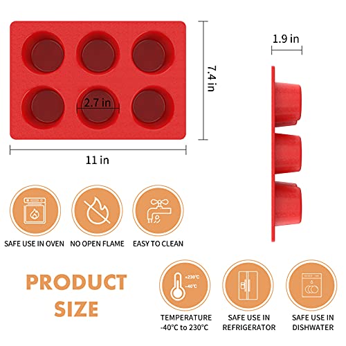 Jumbo Muffin Pan, 6 Cup Large Silicone Cupcake Baking CupsDeep Size