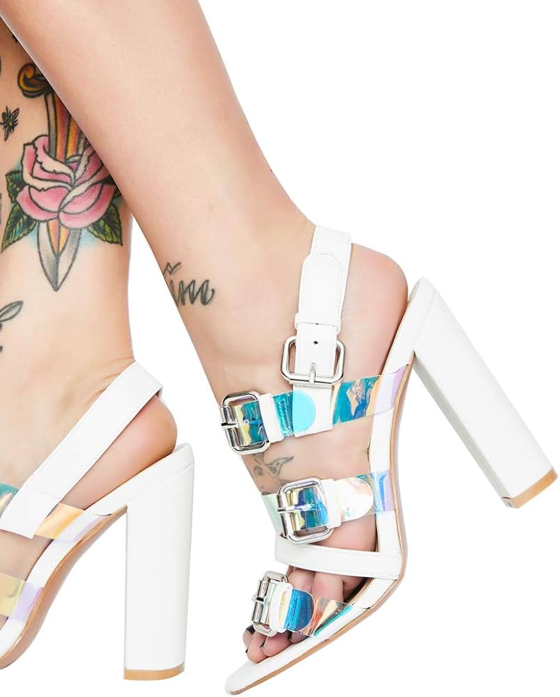 holographic chunky sandals