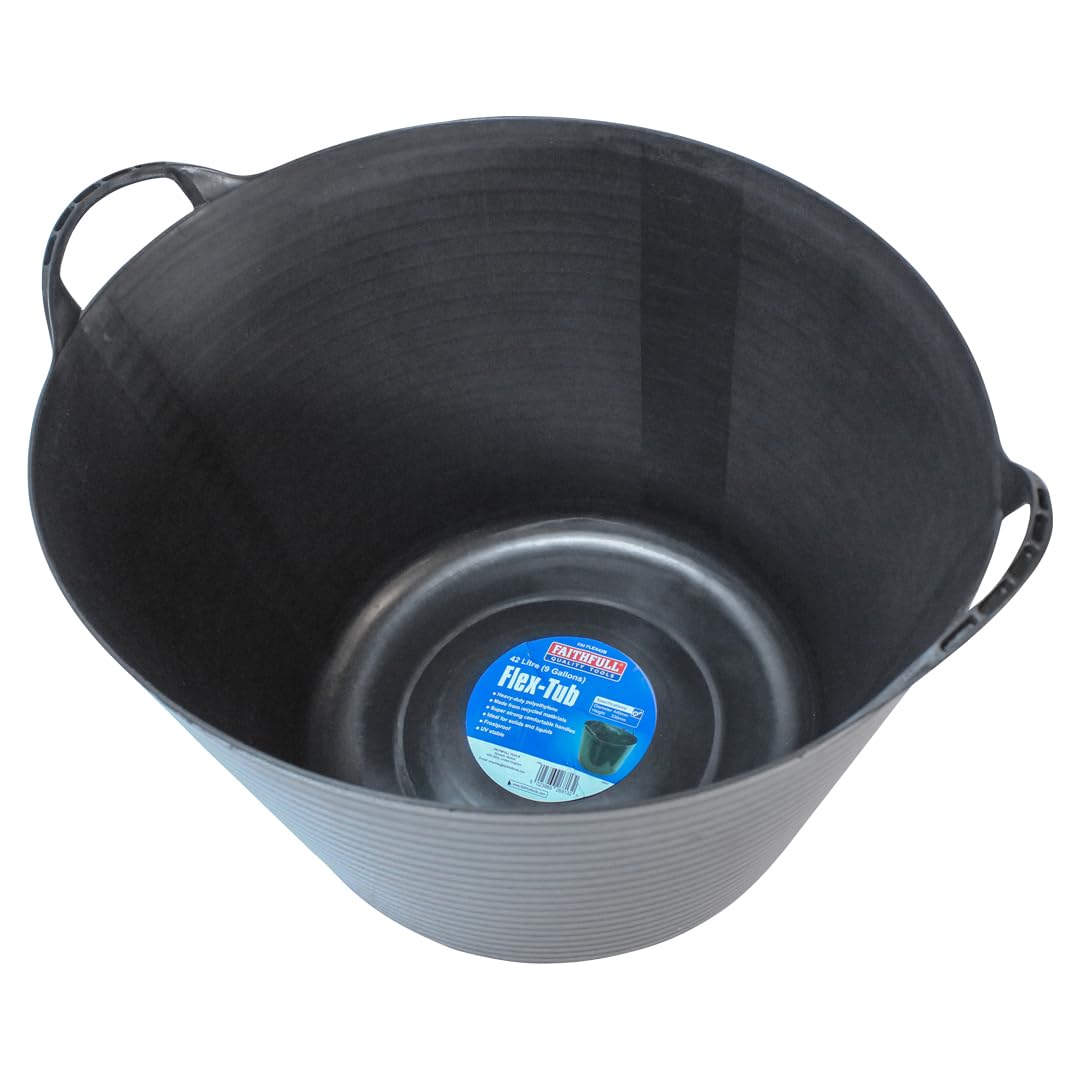 Faithfull FAIFLEX42B Black Polyethylene Flex Tub 42 Litre (9 gl) Capacity