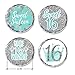 DISTINCTIVS Blue and Silver Sweet 16 Birthday Party Favor Chocolate Kisses Candy Stickers, Sweet Sixteen Stickers - 180 Count