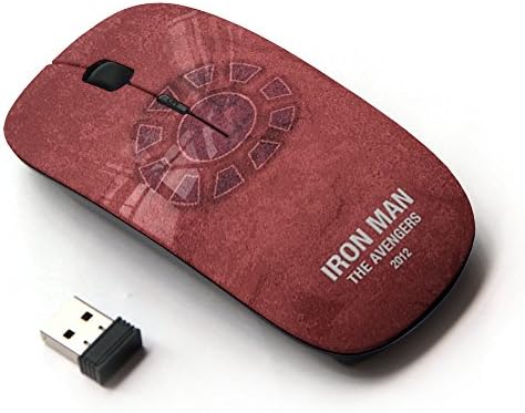 Planetar Colorful PrinTed Ultra-thin Wireless Optical 2.4Ghz Mouse - Black ( Iron man )