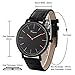 Takyae Men's Slim Leather Band Casual Analog Quartz Watch Black