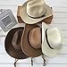 TINKSKY Cowboy Sun Hat Wide Brim Hat Summer Beach Straw Cap Foldable Caps (Beige)